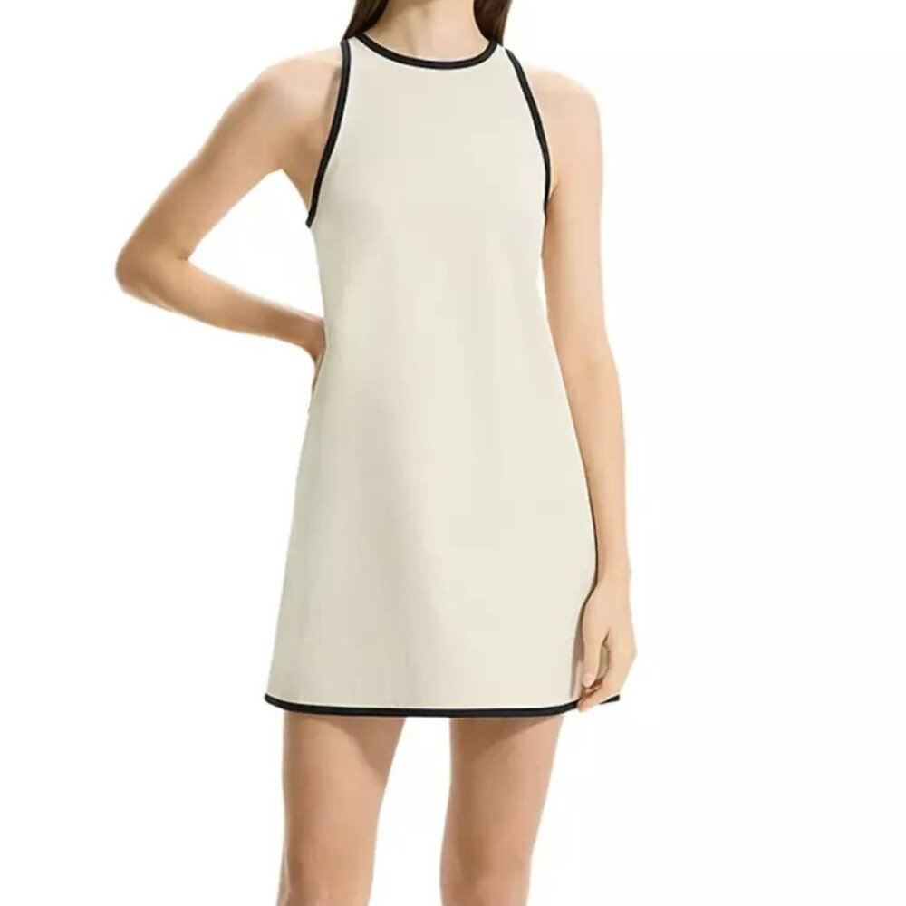 Theory Womens Contrast Trim Cotton Shift Dress, Size 12, Retail price: 345$